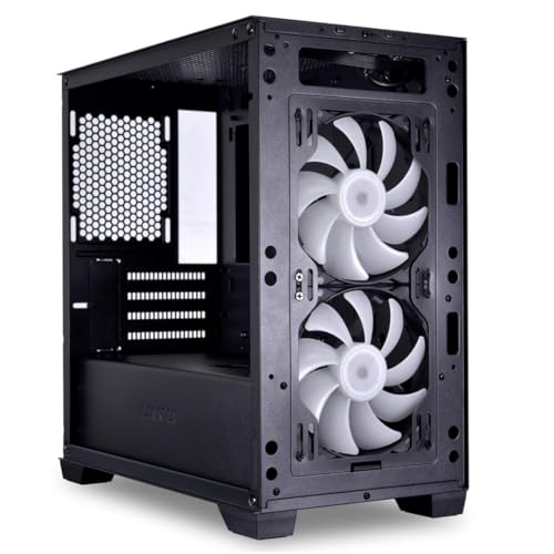 Image of Lian Li Lancool 205M Mesh Mid- Tower Computer Case /Gaming Cabinet - Black | Support Micro ATX /Mini-ITX | Pre-Installed 2 x 140mm ARGB PWM Front Fans - G99.OE744MX.in