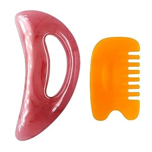 Gua Sha Massage Tool, Resin Gua Sha Scraper & Gua Sha Massage Comb, Lymphatic Drainage Massager Sculpting Anti-Cellulite Tools for Full Body Muscle Relaxation & Pain Relief
