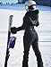 GSOU SNOW Ski Suit Womens One Piece Snowsuit Snowboard Jacket Slim Snow Jumpsuit Faux Fur Ski Outfit Waterproof Windproof Insulated,Black M