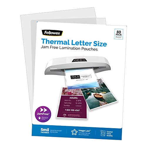 Pochettes de plastification thermique format lettre transparentes lot de 80 Fellowes
