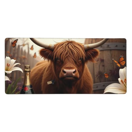 Grand tapis de souris de jeu pour clavier PC et sous-main de bureau taureau-G marron