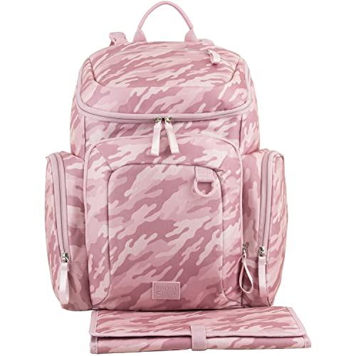 BODHI Mochila Baby Tech Top Loader com trocador removível, unissex, para mães e pais - camuflagem rosa
