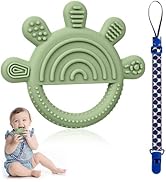 Aolso Beißring Aus Silikon, Beißring für Babys Fünf Finger Baby Zahnen Spielzeug mit Anti-verlore...