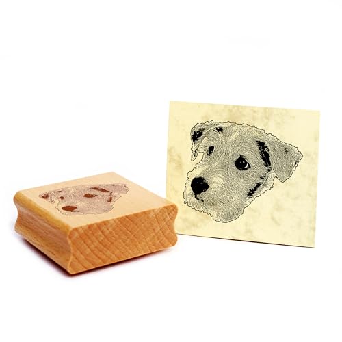 Dekolando Motivstempel Kromfohrländer Stempel Hund Holzstempel 48 x 42 mm