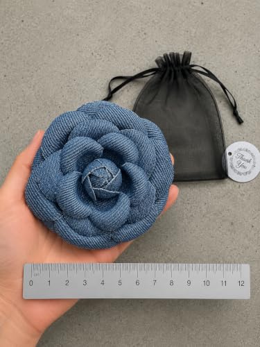 Image of Vintage Style Elegant Camellia Fabric Flower Brooch Pin Scarf Bridal Dress Wedding Accessories Jewelry Gift