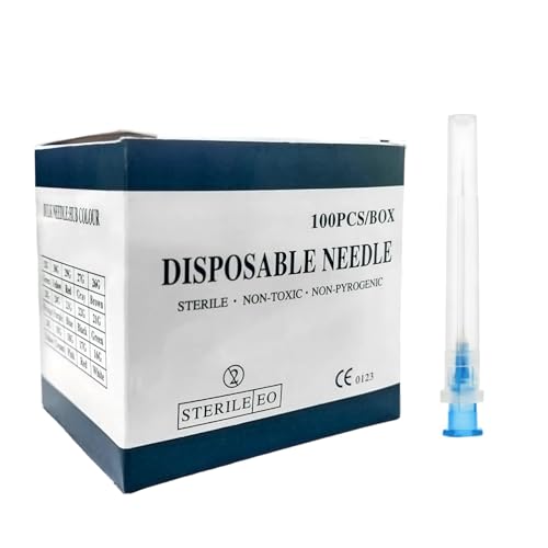 Hautllaif 100pcs Dispensing Accessories Stainless Steel Industrial Needles, Individually Sealed Packed (23G 25mm/1in)