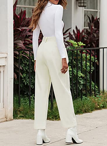 EVALESS Corduroy Pants for Women Casual High Waisted Straight Leg Pants Loose Comfy Trousers with Pockets2