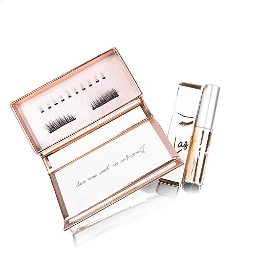 Magnetic Eyeliner and Handcrafted Reusable Eyelashes, Lash Glue Free, Waterproof, Lightweight, Premium, Non-Allergic, Cruelty Free, Free Baby Lashes for Full Eye Strong Hold (Emma)