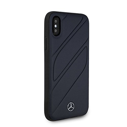 Cg Mobile Mercedes-Benz Phone Case For Iphone Xs/X In Navy Organic Collection, Real Leather Protective, Durable & Anti-Scratch Case With Accessible Ports, Shock Absorption & Signature Logo #TOP3