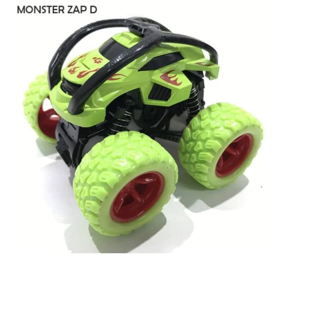 IndusBay® Inertia Friction 4X4 Wheel Monster Truck Offroad Zap Cars Push and Go Toy Trucks Friction Powered Cars 4WD 4 Wheel Drive Vehicles for Toddlers Children Boys Girls Kids Gift, Green 3
