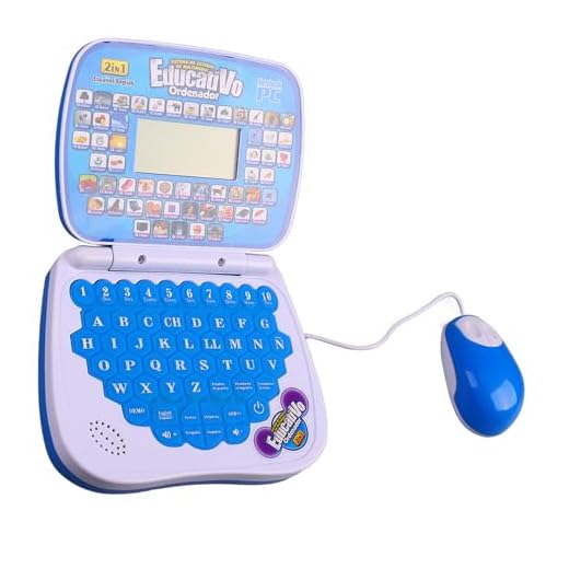 Laptop de Aprendizagem Bilíngue para Crianças, Laptop Educacional para Crianças, Releitura Em Inglês e Espanhol para Brincadeiras Diárias (Rosa)