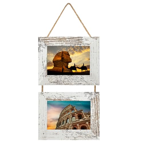 5x7 Picture Frames Collage Wall Decor Wall Hanging Picture Frames Collage with 2 Opening Rustic White