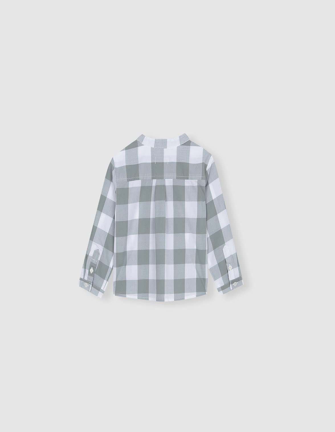 Gocco Camisa Cuello Mao Cuadro Vichy Verde Unisex bebé