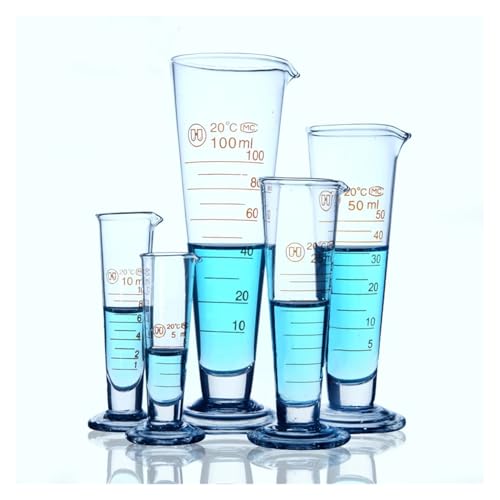 Lab Graduated tapered Measuring Cup Triangular Conocal Cylinder Laboratory Equipment(1 set for all sizes)