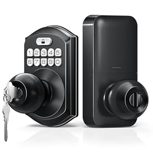 TEEHO Keyless Entry Keypad Door Lock with Handle, Electronic Digital Smart Locks for Front Door, Easy to Install Keypad Deadbolt with Code for Bedroom, Anti-Peeping Password