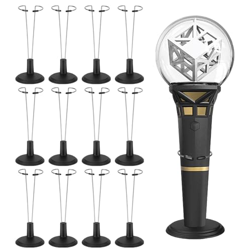 12 Pack Kpop Lightstick Stand, Holder for Official Lightsticks, Complicable with Stray Kids/Enhypen/Ateez/Twice Lightsticks, Display Stand Compatible with Kpop(Black)