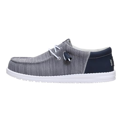 HEYDUDE Mens Wally Funk Mesh Slip On Shoe Grey Size 11 | Lightweight Breathable Casual Loafers | Travel Ready Sneakers