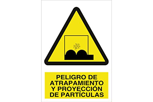 Plimpo Señal Poliestireno 148X105 Peligro De Atrapamiento Y Proyección De Partículas En Oferta Cofan A37Pl148105 Peligro De Atrapamiento Y Proyección De Partículas