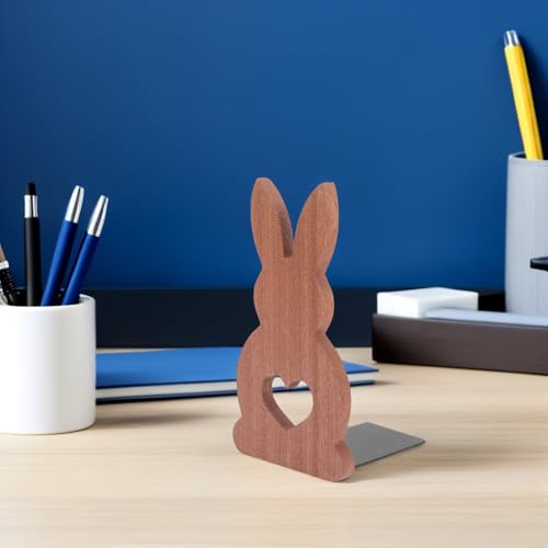 Serrage-Livres en Bois Marron Stop Bureau Encombré Rangement 2 Pièces
