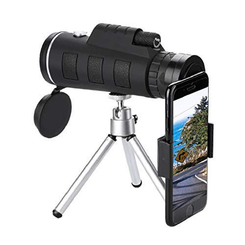 QUICKLYLY Telescopio Monocular HD 40X60 con Enfoque Dual Zoom óptico Impermeable Visión Lente trípode HD para teléfono Universal