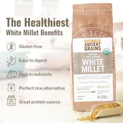 100% Organic White Millet by Grand Teton Ancient Grains | Shelled, Gluten-Free, Hulled Grain for Salads, Pilafs, & Soups | Whole Grain Ready for Milling, (5 Pounds) - Thumbnail 4