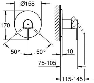 GROHE Plus Single Lever Shower Mixer Trim Set, Concealed Installation Chrome Finish 24059003, Brausebatterie - Image 5