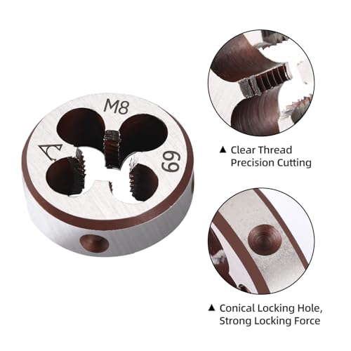 Image of M8 x 1.25 Metric Thread Tap and Die Set, M8 x 1.25mm High-speed Steel Machine Tap Die Set Right Hand
