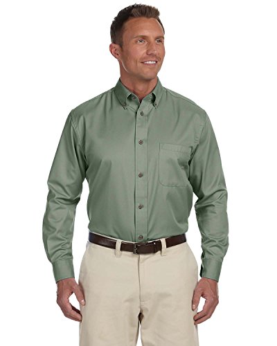 Chemise homme Harriton idéale pour le bureau et les sorties en twill vert Dill S