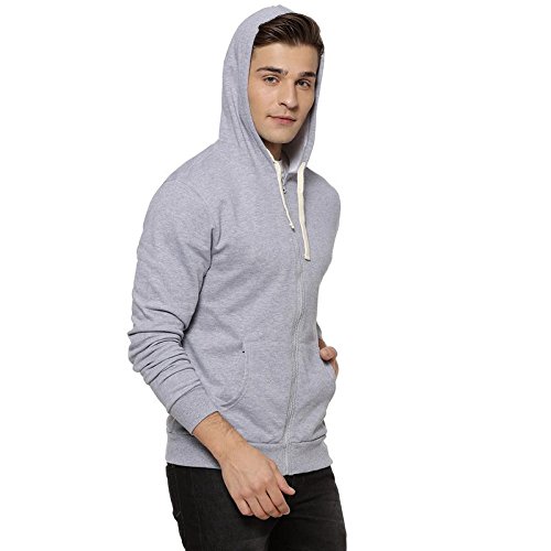 Image of CAHOOT Men's Zip-Front Hoodie with Contrast Drawstring for Casual Wear | Long Sleeve | Hooded Neck | Zipper Closure | Cotton Sweatshirt Crafted with Comfort Fit for Everyday Wear