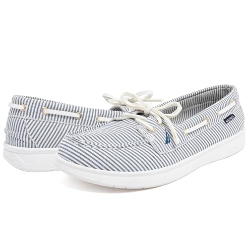 Image of Nautica Women's Casual Boat Shoes, Moc-Toe Loafers with Cushioned Insole, Deck Fashion Sneaker