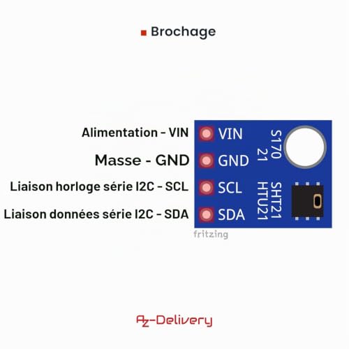 AZDelivery 3 x GY-21 HTU21 Capteur d'Humidité et de Température Compatible avec Arduino et Raspberry Pi incluant Un E-Book – vue 7