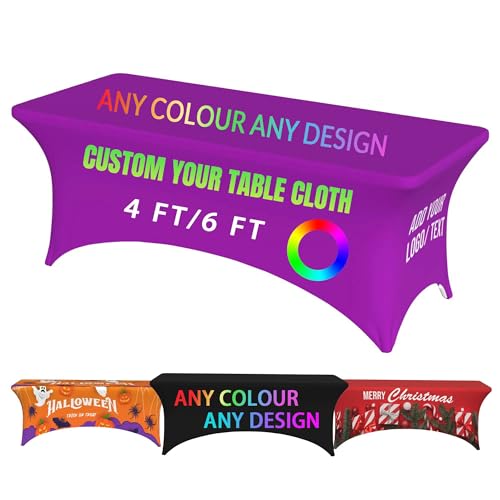 Generic Mantel De Negocios Personalizado, Rectangular, 48 X 24 Pulgadas, Multicolor, Poliéster Y Elastano, Logotipo Personalizado, Texto, Foto, Eventos Corporativos, Bodas, Reuniones Familiares