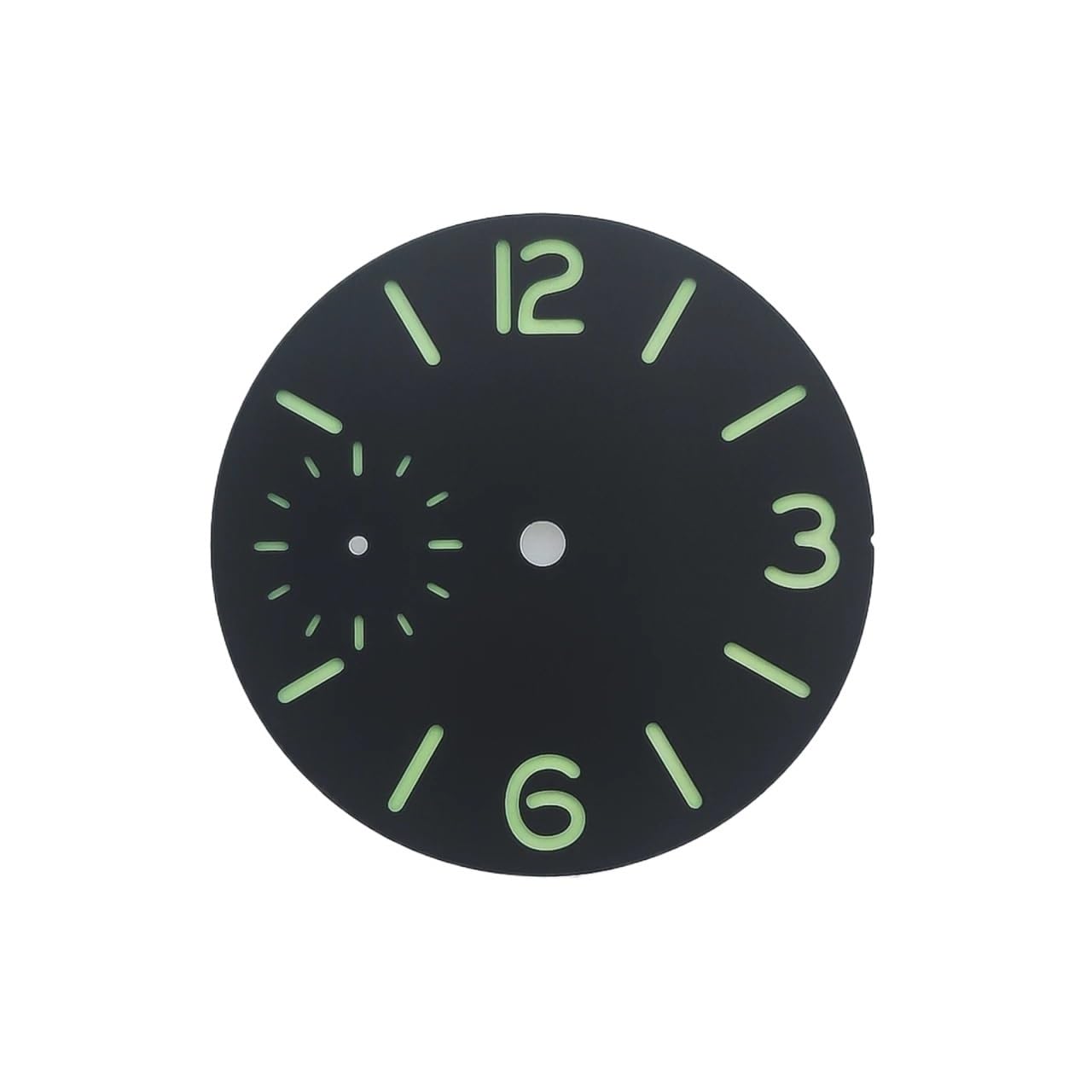 Cadran de montre 37 mm noir et vert lumineux pour mouvement ETA 6497 et ST3600