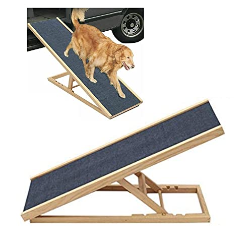 Rampa Per Cani Regolabile In Altezza, Robusta Rampa In Legno Per Cani Di Grandi Dimensioni, Superficie Antiscivolo, Scala Pieghevole Per Cani, Resistente, Per Viaggi, Tappeti, Ideale Per Auto, Camion
