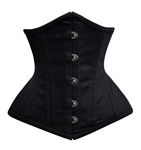 luvsecretlingerie Mujer 26 Acero Steampunk gótico Waist Trainer Corsé de Underbust Cintura Waist Cincher Shaper Bustier #8806