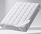 Weicher Matratzenschoner 140x200cm mit Baumwolle - Matratzenauflage für Matratzen bis 30cm - Bei 60°C waschbar & Öko-Tex für mehr Hygiene im Bett - Schutz für Boxspringbett & Topper