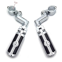 NBX- Chrome 25mm Anger Furious Skull Foot Peg Kit for Harley