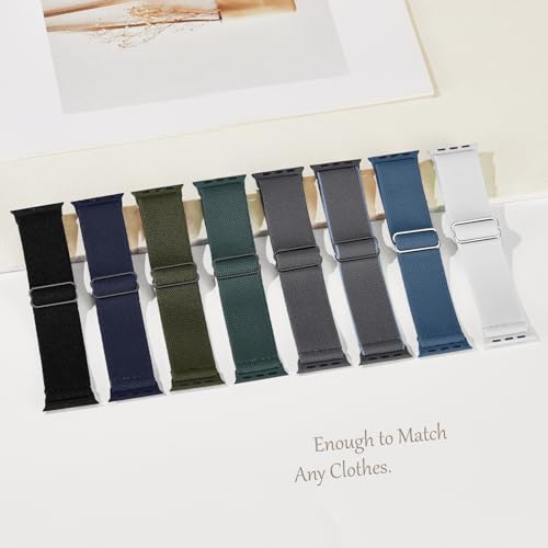 Image of 8 Pack Stretchy Solo Loop Band Compatible with Apple Watch Bands Women Men