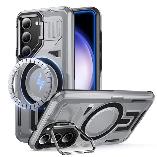 Coque antichoc militaire pour Samsung S23 avec anneau magnétique et support vidéo