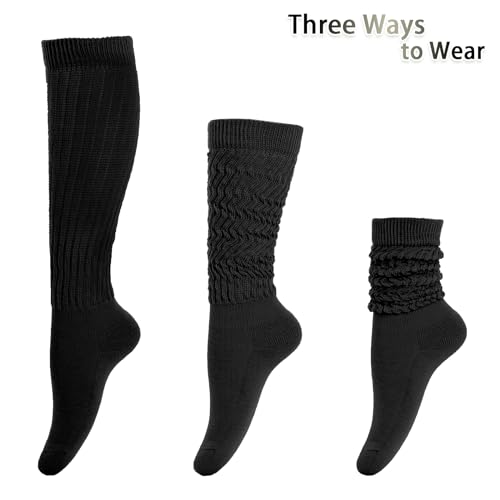 Image of Gvhntk Slouch Socks Women 80s 90s Scrunch Socks Extra Long Slouchy Sock Knee High Sock