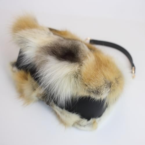 Image of Luxurious Fashion Natural Fox Fur with Hair Handbag for Women and Ladies