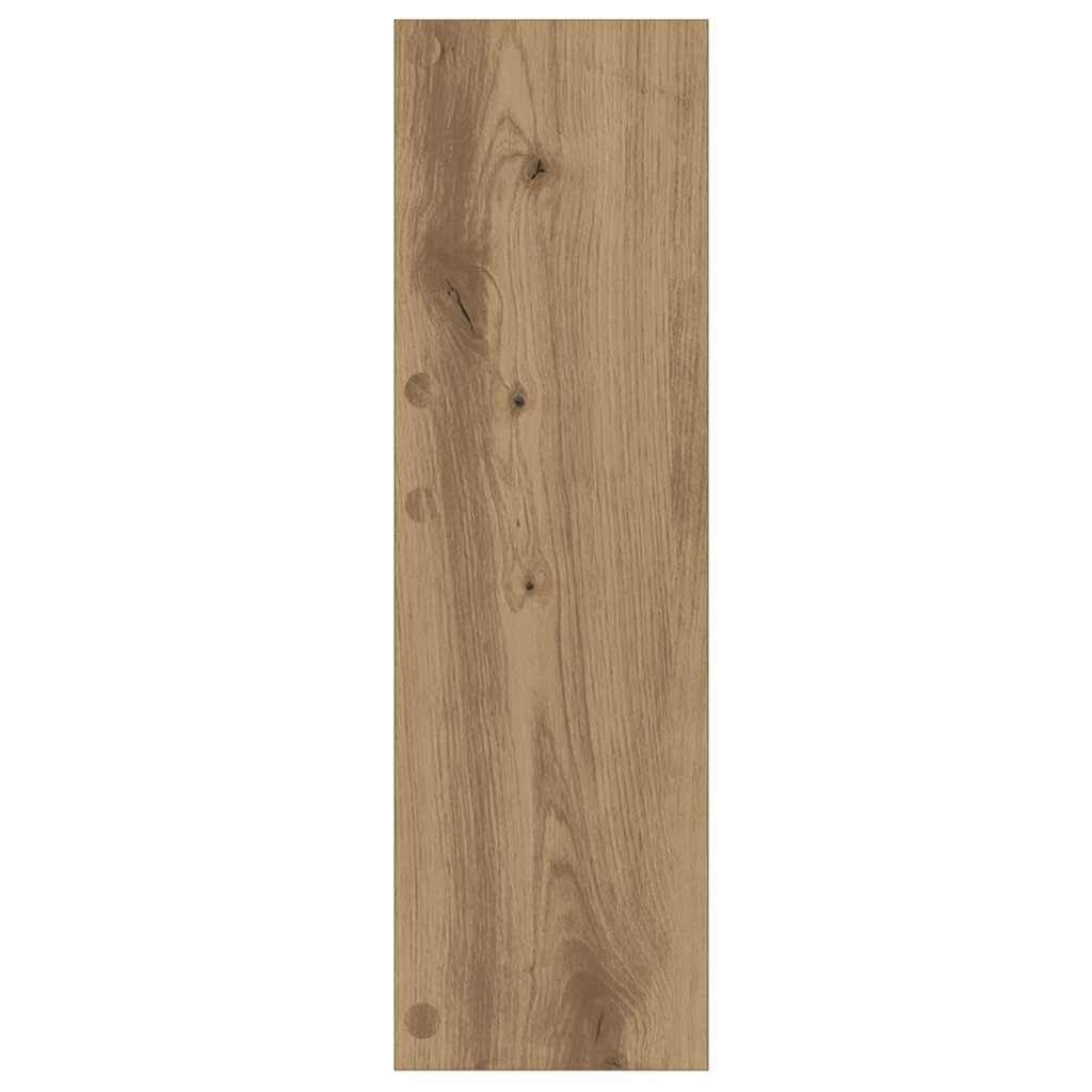 Wandschuhschrank aus Holzwerkstoff Artisan Eiche, 60 x 18 x 60 cm, 2 Regalfächer, für Flur Diele Eingang, platzsparende Schuhaufbewahrung mit Stabiler Wandmontage