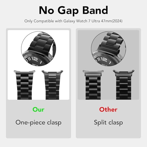 Band Compatible with Samsung Galaxy Watch Ultra 47mm(2024),Metal Stainless Steel Bands Strap Men Women,NOT for Galaxy Watch 7 6 5 4 Band 40mm 44mm 45mm/Watch 6 4 Classic 42mm 46mm 43mm 47mm