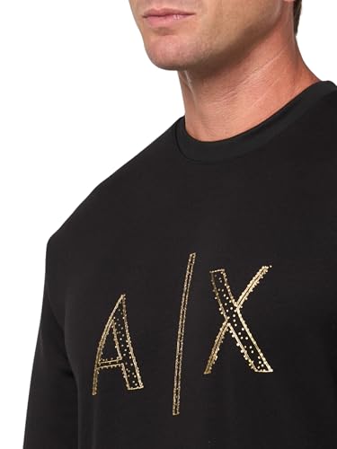 Armani Exchange Men's Aix Armani Exchane Men's Stud Logo Sweat Shirt Black, X-Small3