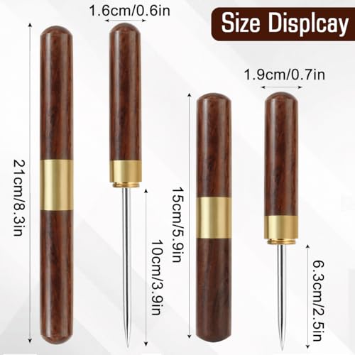 Eispickel aus Edelstahl 2 Stück Eispickelzerkleinerer Werkzeug Brechen von EIS rutschfest Punch Crusher mit Holzgriff für die Eisherstellung in der Küche, Bar, Barkeeper