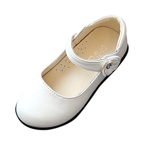 Baby Girls Mary Jane Sandals Summer Soft Solid Princess Casual Single Sneaker Flower Shoes (Size(CN):31(6-6.5years Old), White)
