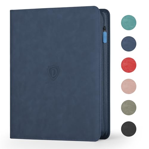 Raccoglitore per carte di credito con 9 tasche per 360 da collezione album doppio con chiusura lampo raccoglitore per MTG TCG da gioco sportive blu scuro