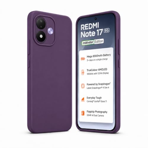 Image of FIRST MART Matte Silicone Back Cover for Redmi Note 17 - Purple