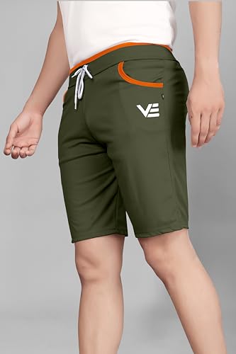 Image of Men's Sports Shorts with Drawstring, Athletic Casual Bermuda Shorts in Multicolor, Zippered Pockets