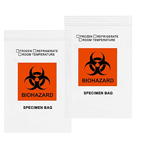 Image of GPI - 6 inch X 9 inch 1000 Pack, Biohazard Specimen Zip Bags, With Pouch, 2 Mil Thick, For Your Laboratory Or Health Care Facility Samples.